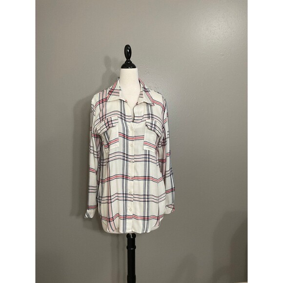 Women's Size Medium Olivia Grey Flannel Shirt - Picture 1 of 5